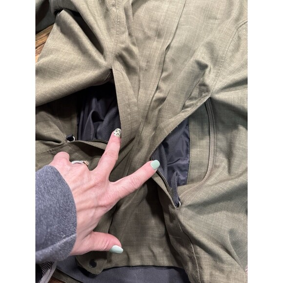 REI Jacket Women's small Soft Shell Fleece Lined Green Hooded Full Zip Coat - Picture 5 of 8